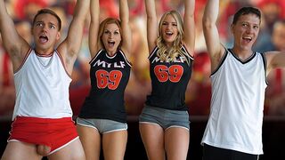 Football stepmoms Rachael Cavalli and Sedona Reign in hot foursome action