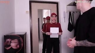 The delivery was made by a stunning brunette with an incredible figure