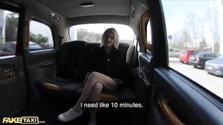 Young model gets her pussy stretched by a thick cock in FakeTaxi