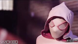 Spiderman fucked Gwen Stacy’s wet and pink pussy with extreme pleasure in a thrilling parody