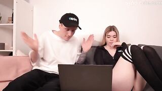 The beautiful girl won a blowjob as a result of the dispute