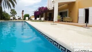 Little Caprice gets used by a foreigner underwater in exclusive vid