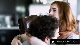 YouTuber's old house mid-air action with petite redhead Madi Collins