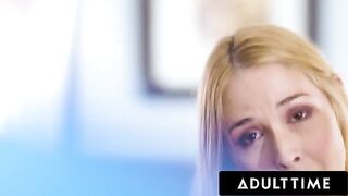 A stepmom with big boobs teaches her stepson how to fuck