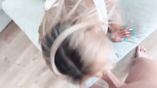 Best blue eyes blowjob and creamy pussy action I've ever seen