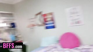 Two roommates share girls from college in steamy action