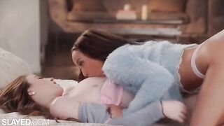 Two hot girlfriends have a sensual lesbian sex in this steamy SLAYED video