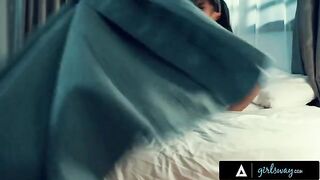 Two nuns engaged in passionate scissoring, exploring their desires