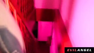Cock craving Euro slut takes two cocks in her ass