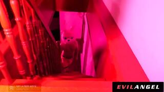 Cock craving Euro slut takes two cocks in her ass