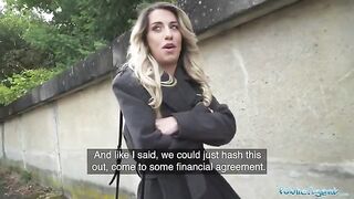 Hot French teacher screwed in public by agent for cash