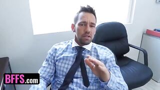 Sami Parker, Sarah Banks, and Danni Rivers fuck their boss's step-son