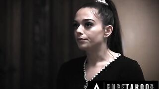 Cheerleader Sophia Burns fucks the stepson of her teacher to get a good grade