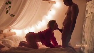 A couple enjoys warm, passionate sex with a rough finish