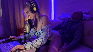 A gamer guy gets his cock sucked by a hot stepmom