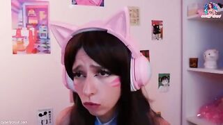 Gamer girl DVA fucks while playing Overwatch with a big dick