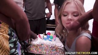 Coco Lovelock received 11 huge black cocks on her birthday