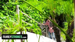 Two young babes Kiara and Gianna have a playful 4th of July moment