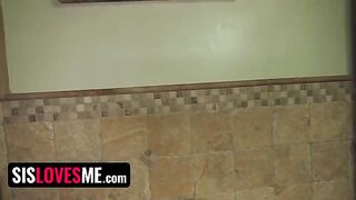Pervert guy caught step sister Natalie Porkman masturbating