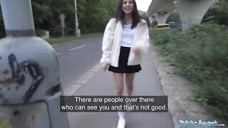 A hot petite babe got fucked outdoors by a taxi driver in HD