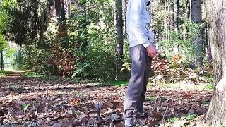 A sexy cougar gets her jugs drenched with cum in the park