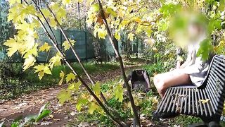 A sexy cougar gets her jugs drenched with cum in the park