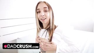 Petite teen Breezy Bri gets her tight pussy creampied by stepdad