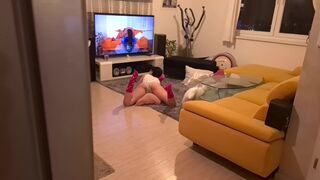 Pervert guy gets caught watching porn by his sex-starved stepsister