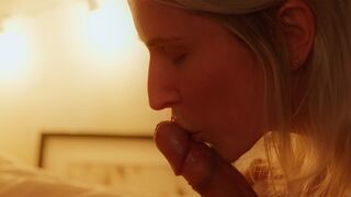 Wife gives her husband a sensual massage before bedtime
