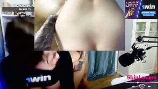 A streamer girl skinloverss gets fucked during a donation stream in a rough session