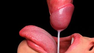 The best blowjob with milk in your life, all cumshot in the mouth, ASMR