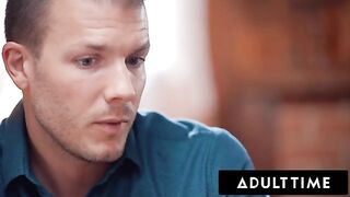 The couple has passionate sex right on the couch for everyone to see