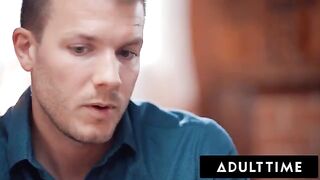 The couple has passionate sex right on the couch for everyone to see