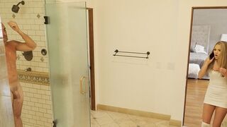 Athena Faris secretly fucked by stepfather in the shower