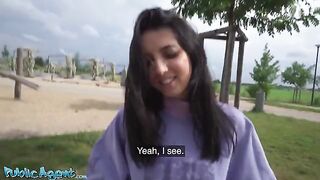 Slim Italian college girl gets fucked outdoors for cash