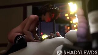Aunt Cass rides the dick of Baymax in an intense scene