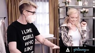 Scissoring with Ember Snow and a hot blonde on Girlsway