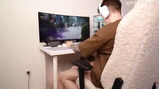 Decided to distract him with a blowjob and an anal surprise in 60FPS