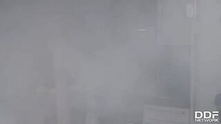 Firefighters fucking busty slut Monika Fox in an intense orgy scene