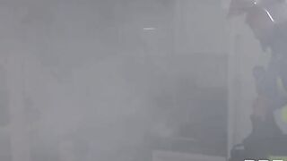 Firefighters fucking busty slut Monika Fox in an intense orgy scene