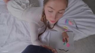 Stepsister makes her very first blowjob, it was amazing!