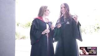Two hot MILFs Amiee and Cory in a steamy wizard-themed threesome