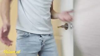 A stepmom was getting dressed when she caught her stepson spying on her. She undressed