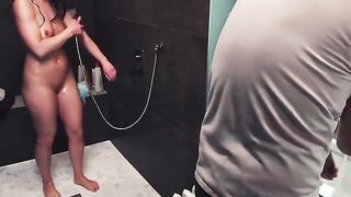 The guy came to the shower and was left there with nothing