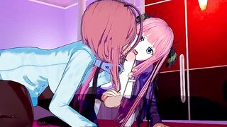 The Quintessential Quintuplets POV threesome sex with Miku and Nino in 3D hentai