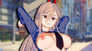 The Chainsaw Man gets his dick sucked by a sexy woman in this Power Hentai scene