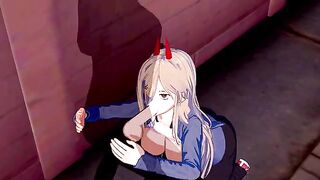The Chainsaw Man gets his dick sucked by a sexy woman in this Power Hentai scene