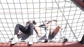 Exercise routine with my Colombian lesbian friend, Carla Morelli, getting intimate in the most natural way