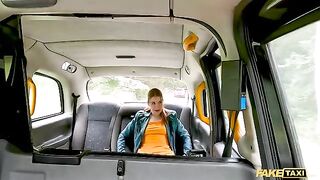 A gorgeous ginger slut gets fucked hard by a taxi driver in a FakeTaxi scene