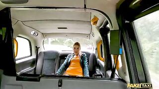 A gorgeous ginger slut gets fucked hard by a taxi driver in a FakeTaxi scene